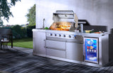 Buschbeck Oxford 4 Burner Gas BBQ Outdoor Kitchen with Fridge and Sink