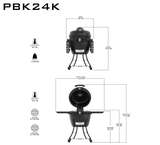 Pit Boss K24 24" (60cm) Black Ceramic Kamado BBQ with Cover